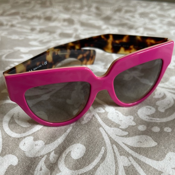 PRADA | Authentic POEME Sunglasses Cat Eye Neon Pink Tortoise - Picture 8 of 15